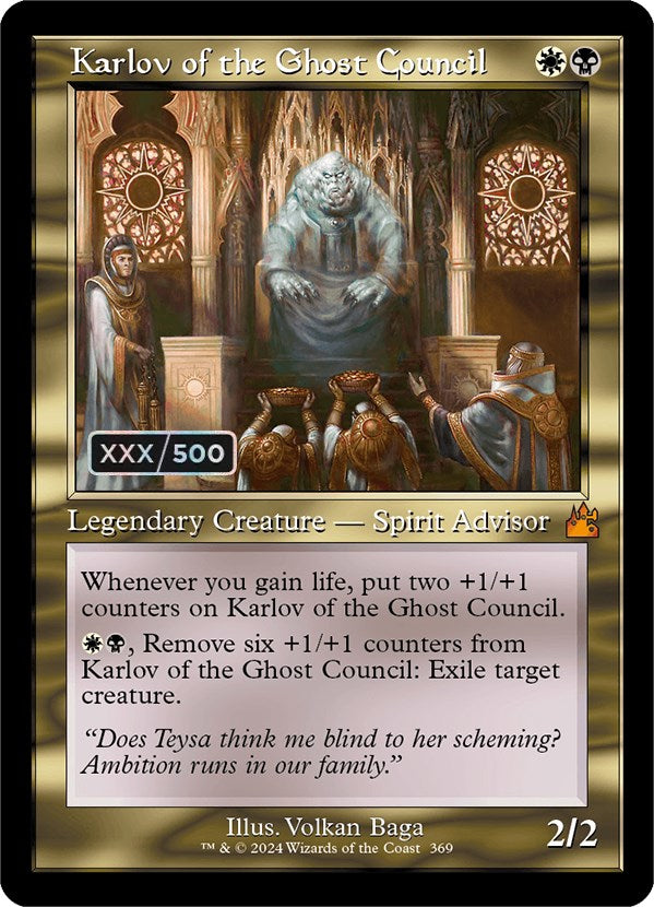 Karlov of the Ghost Council (Retro) (Serialized) [Ravnica Remastered] | Exor Games Summserside