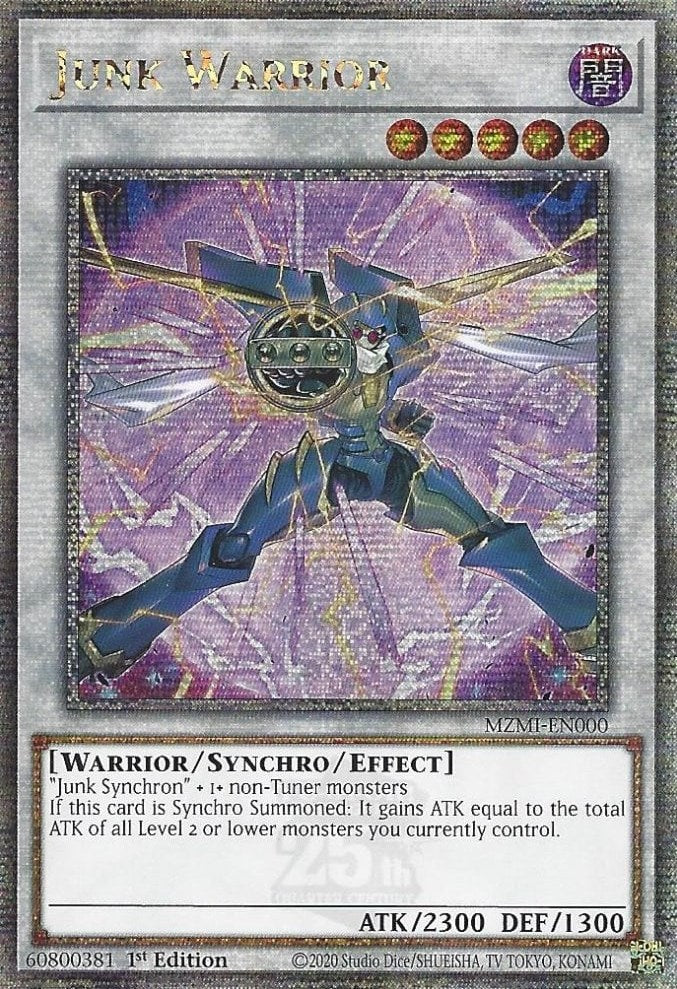 Junk Warrior (Quarter Century Secret Rare) [MZMI-EN000] Quarter Century Secret Rare | Exor Games Summserside