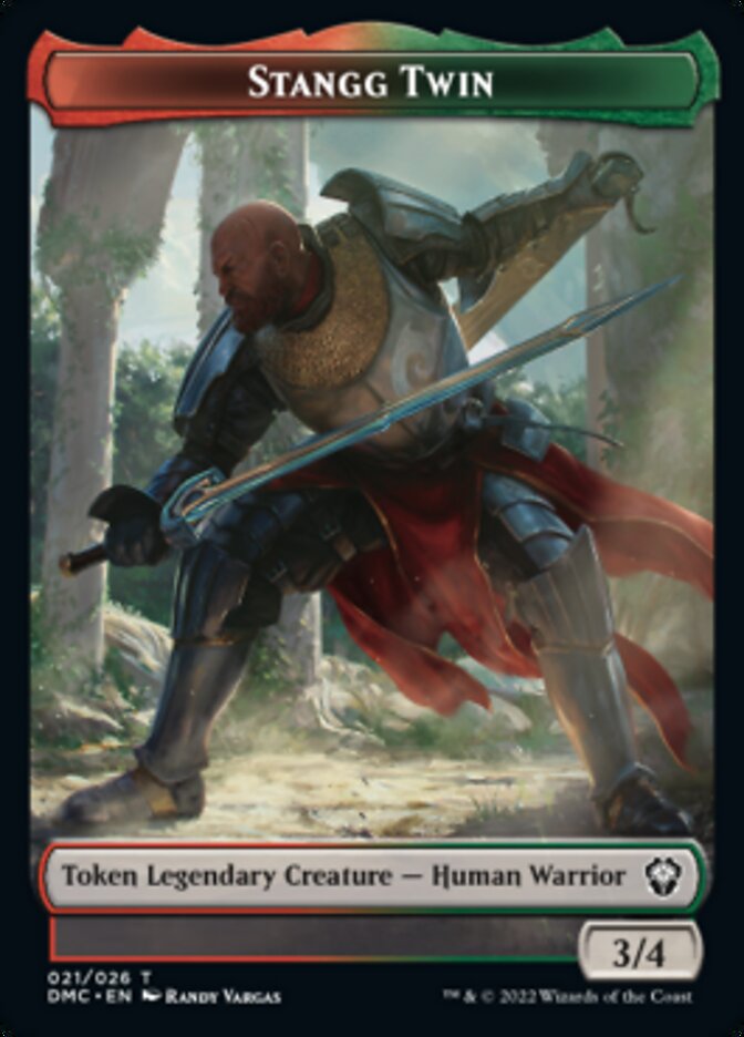 Soldier // Stangg Twin Double-sided Token [Dominaria United Tokens] | Exor Games Summserside