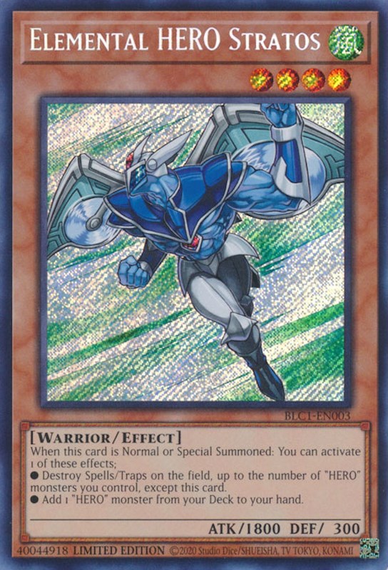 Elemental HERO Stratos [BLC1-EN003] Secret Rare | Exor Games Summserside