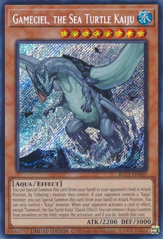 Gameciel, the Sea Turtle Kaiju [BLC1-EN005] Secret Rare | Exor Games Summserside