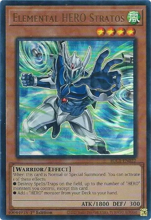 Elemental HERO Stratos (Alternate Art) [BLC1-EN022] Ultra Rare | Exor Games Summserside