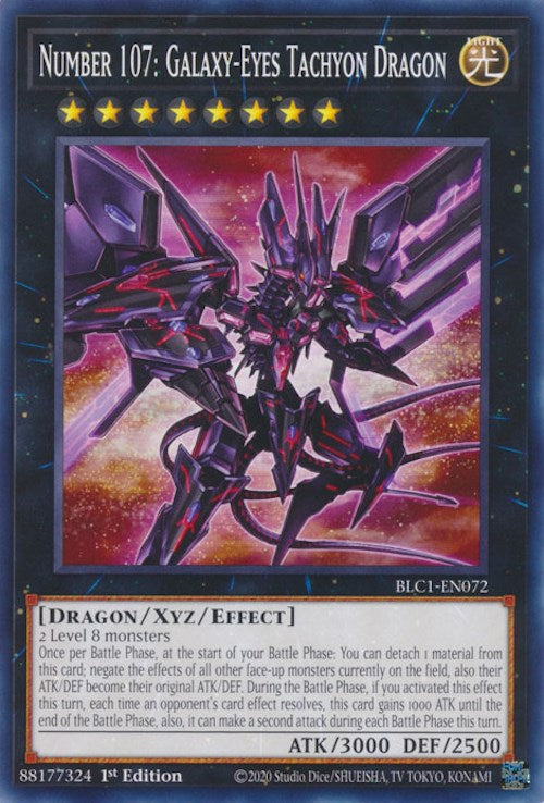 Number 107: Galaxy-Eyes Tachyon Dragon [BLC1-EN072] Common | Exor Games Summserside