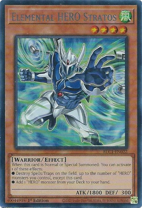 Elemental HERO Stratos (Alternate Art) (Silver) [BLC1-EN022] Ultra Rare | Exor Games Summserside