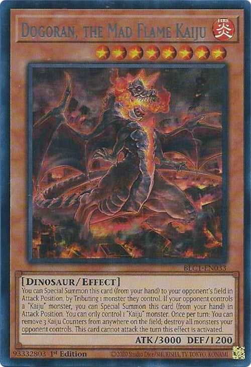 Dogoran, the Mad Flame Kaiju (Silver) [BLC1-EN033] Ultra Rare | Exor Games Summserside