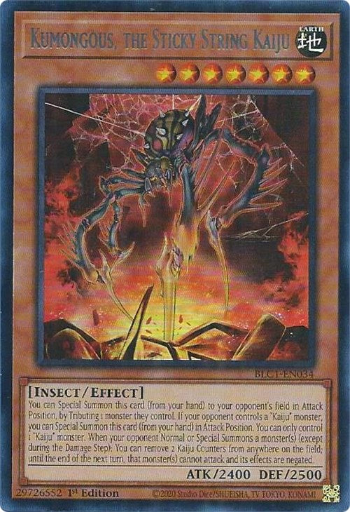 Kumongous, the Sticky String Kaiju (Silver) [BLC1-EN034] Ultra Rare | Exor Games Summserside