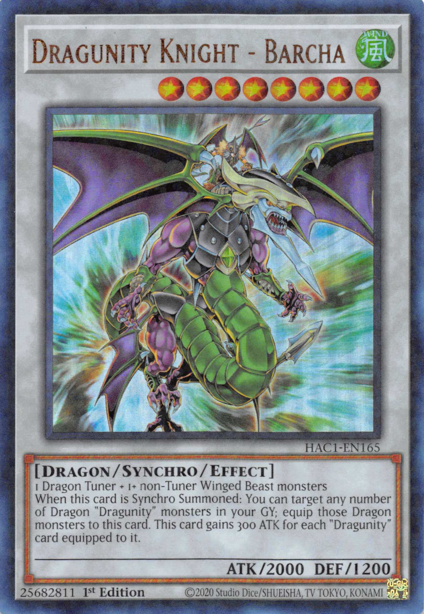 Dragunity Knight - Barcha (Duel Terminal) [HAC1-EN165] Parallel Rare | Exor Games Summserside