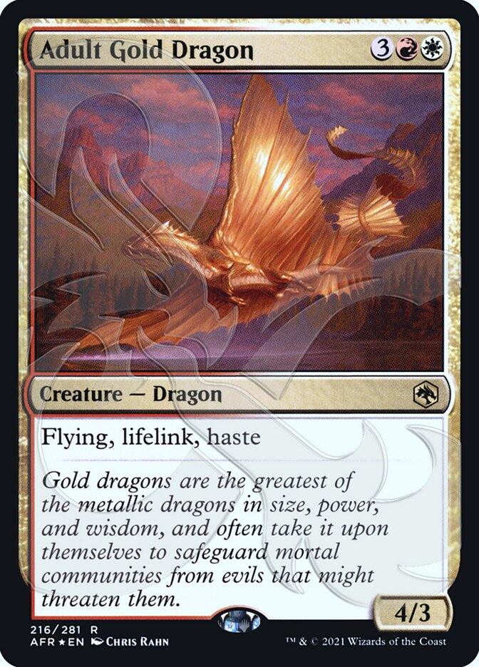 Adult Gold Dragon (Ampersand Promo) [Dungeons & Dragons: Adventures in the Forgotten Realms Promos] | Exor Games Summserside