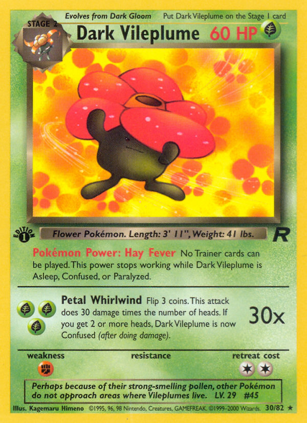 Dark Vileplume (30/82) [Team Rocket 1st Edition] | Exor Games Summserside