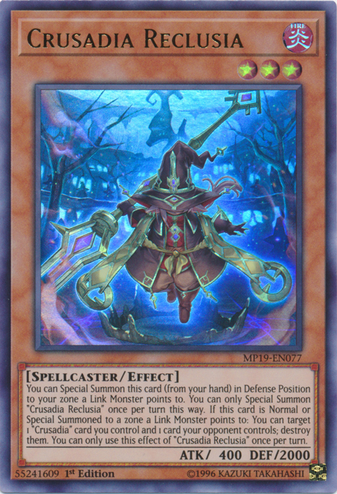 Crusadia Reclusia [MP19-EN077] Ultra Rare | Exor Games Summserside