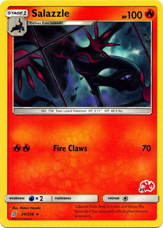 Salazzle (34/236) (Charizard Stamp #23) [Battle Academy 2020] | Exor Games Summserside