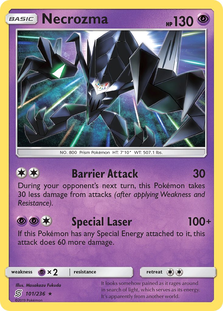 Necrozma (101/236) (Cracked Ice Holo) (Theme Deck Exclusive) [Sun & Moon: Unified Minds] | Exor Games Summserside