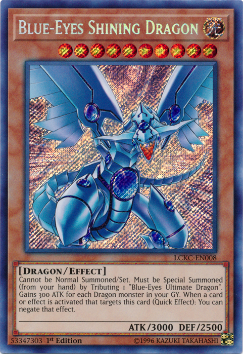 Blue-Eyes Shining Dragon [LCKC-EN008] Secret Rare | Exor Games Summserside