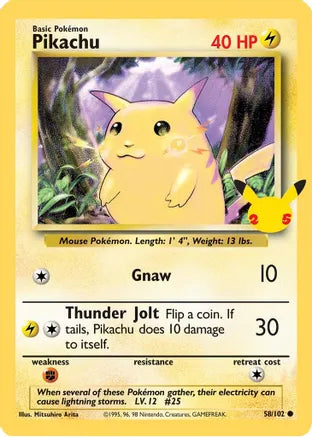 Pikachu (58/102) (25th Anniversary) (Jumbo Card) [Celebrations: 25th Anniversary] | Exor Games Summserside