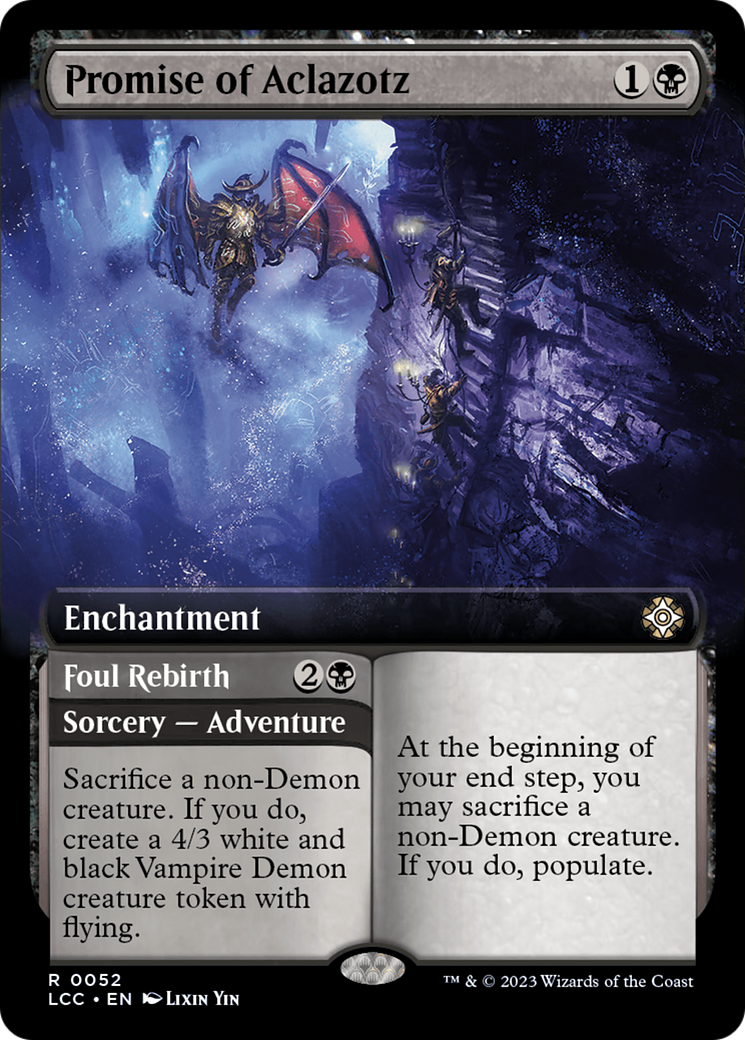Promise of Aclazotz // Foul Rebirth (Extended Art) [The Lost Caverns of Ixalan Commander] | Exor Games Summserside