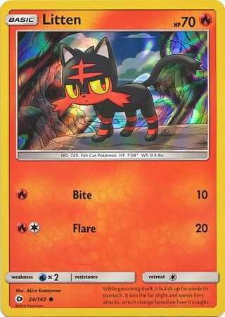 Litten (24/149) (Water Web Holo) [Sun & Moon: Base Set] | Exor Games Summserside