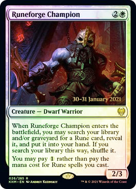 Runeforge Champion  [Kaldheim Prerelease Promos] | Exor Games Summserside