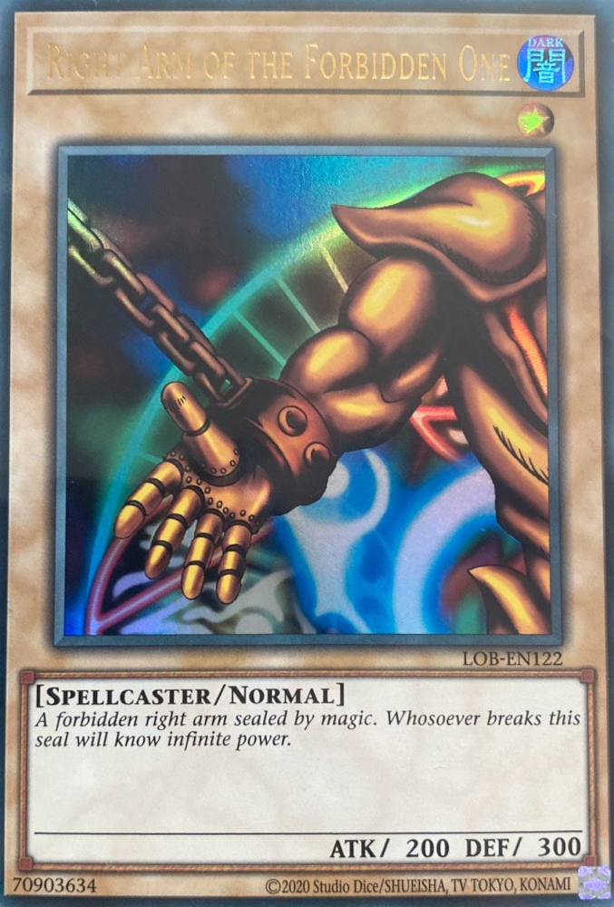 Right Arm of the Forbidden One (25th Anniversary) [LOB-EN122] Ultra Rare | Exor Games Summserside