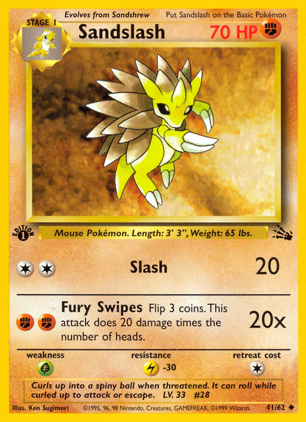 Sandslash (41/62) [Fossil 1st Edition] | Exor Games Summserside