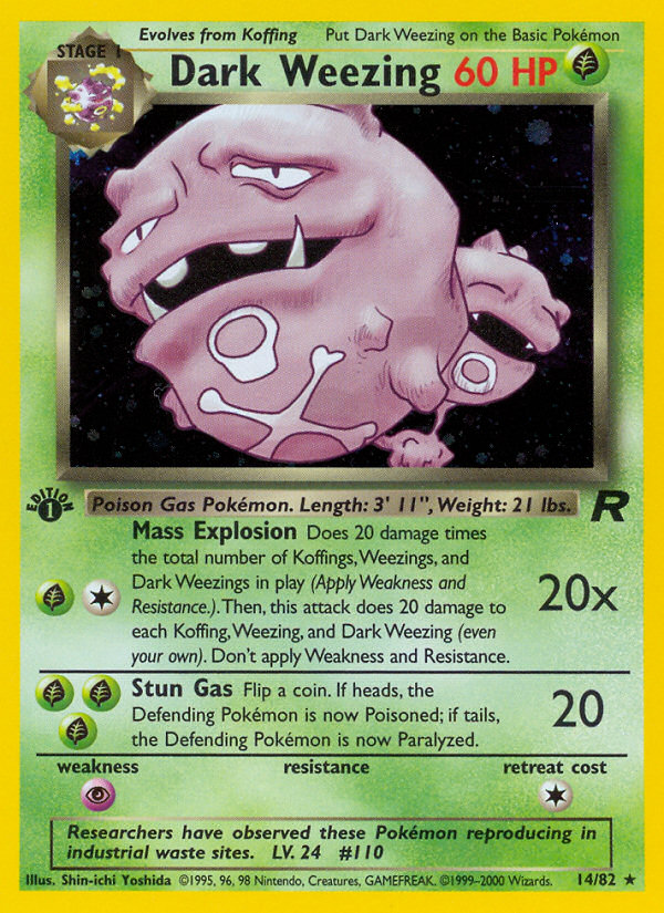 Dark Weezing (14/82) [Team Rocket 1st Edition] | Exor Games Summserside