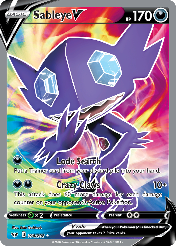 Sableye V (194/202) [Sword & Shield: Base Set] | Exor Games Summserside