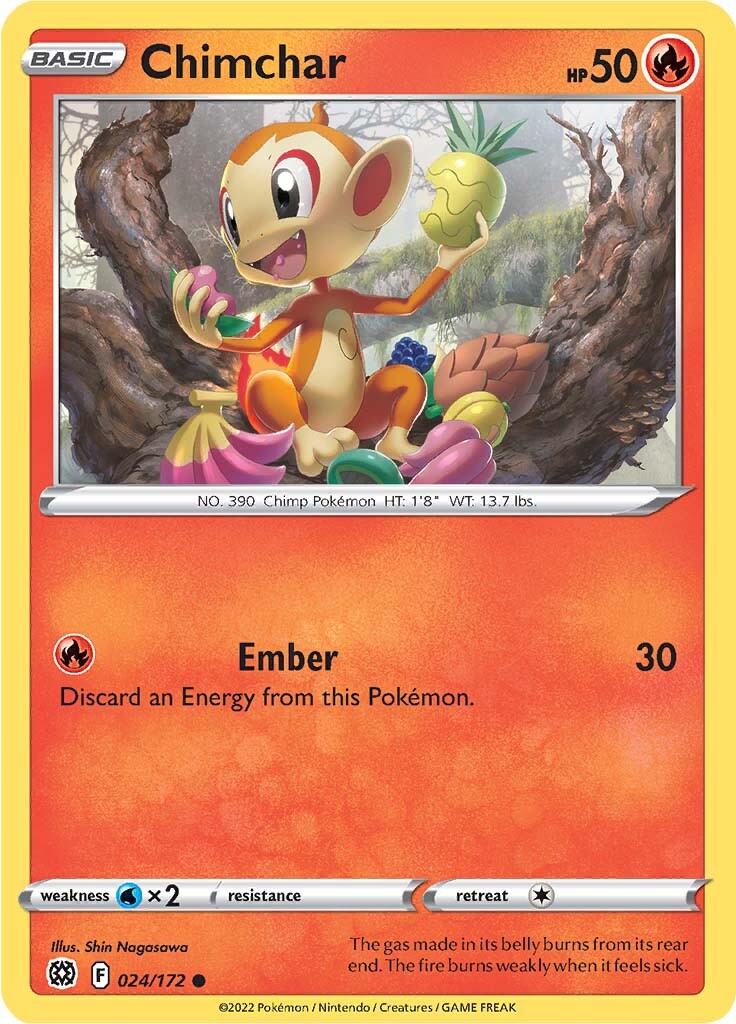 Chimchar (024/172) [Sword & Shield: Brilliant Stars] | Exor Games Summserside