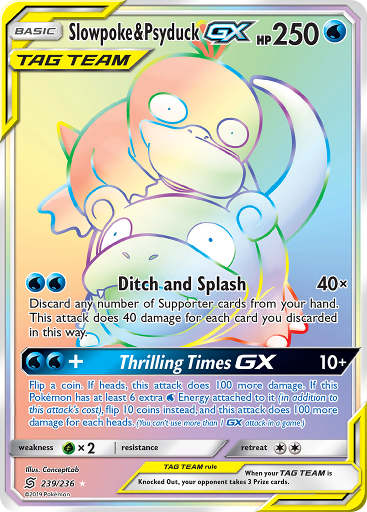 Slowpoke & Psyduck GX (239/236) [Sun & Moon: Unified Minds] | Exor Games Summserside