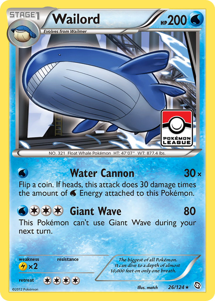 Wailord (26/124) [Black & White: Dragons Exalted] | Exor Games Summserside