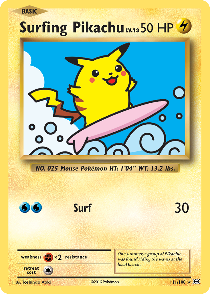 Surfing Pikachu (111/108) [XY: Evolutions] | Exor Games Summserside