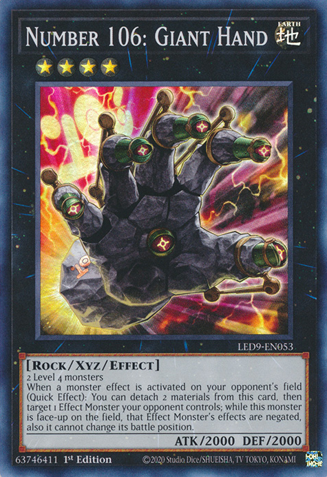 Number 106: Giant Hand [LED9-EN053] Super Rare | Exor Games Summserside