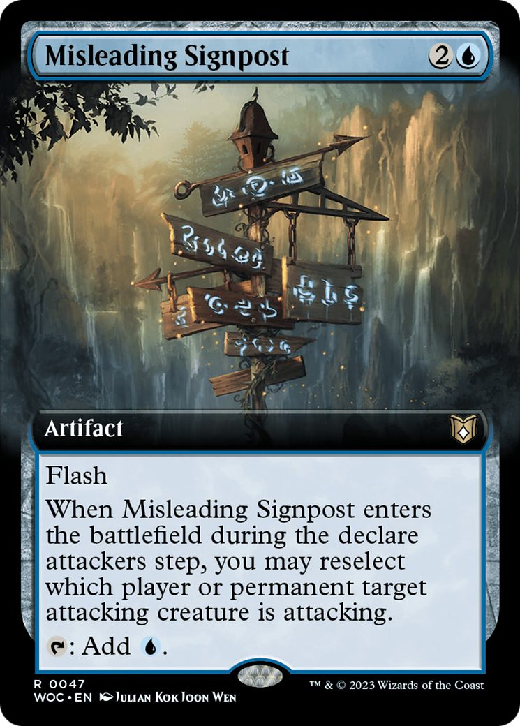 Misleading Signpost (Extended Art) [Wilds of Eldraine Commander] | Exor Games Summserside