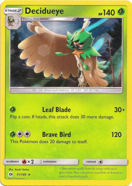 Decidueye (11/149) (Water Web Holo) [Sun & Moon: Base Set] | Exor Games Summserside