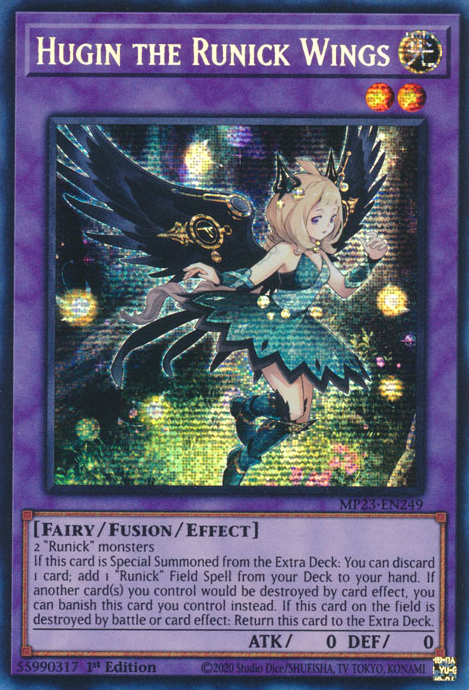 Hugin the Runick Wings [MP23-EN249] Prismatic Secret Rare | Exor Games Summserside