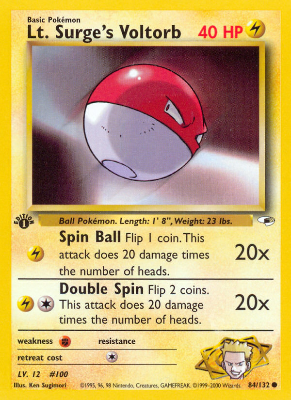 Lt. Surge's Voltorb (84/132) [Gym Heroes 1st Edition] | Exor Games Summserside