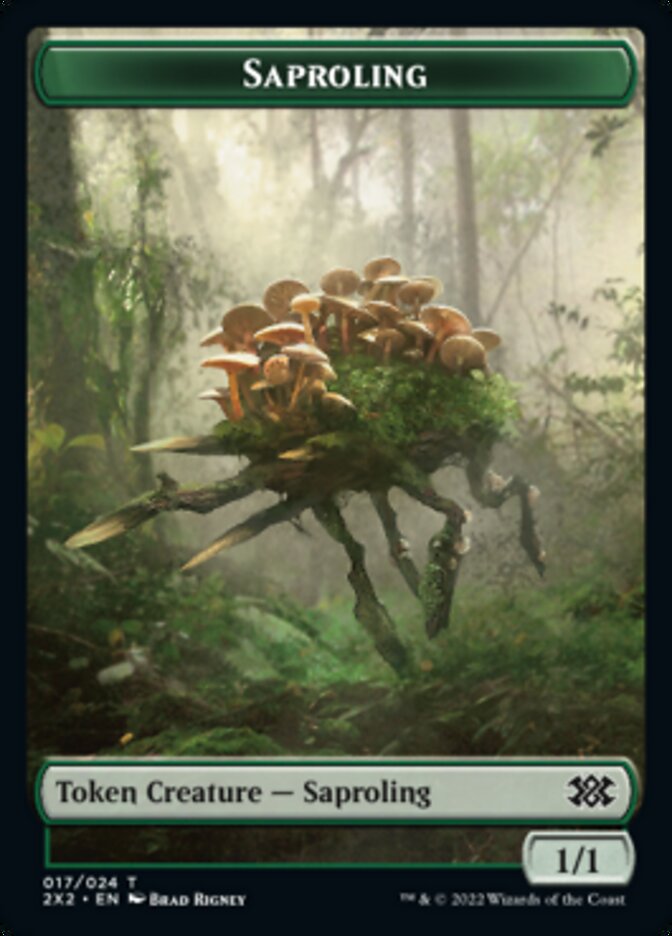 Saproling // Phyrexian Golem Double-sided Token [Double Masters 2022 Tokens] | Exor Games Summserside