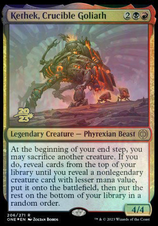 Kethek, Crucible Goliath [Phyrexia: All Will Be One Prerelease Promos] | Exor Games Summserside