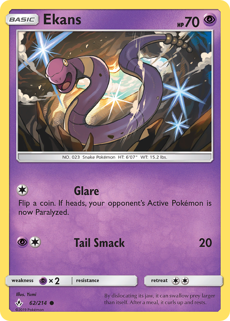 Ekans (62/214) [Sun & Moon: Unbroken Bonds] | Exor Games Summserside