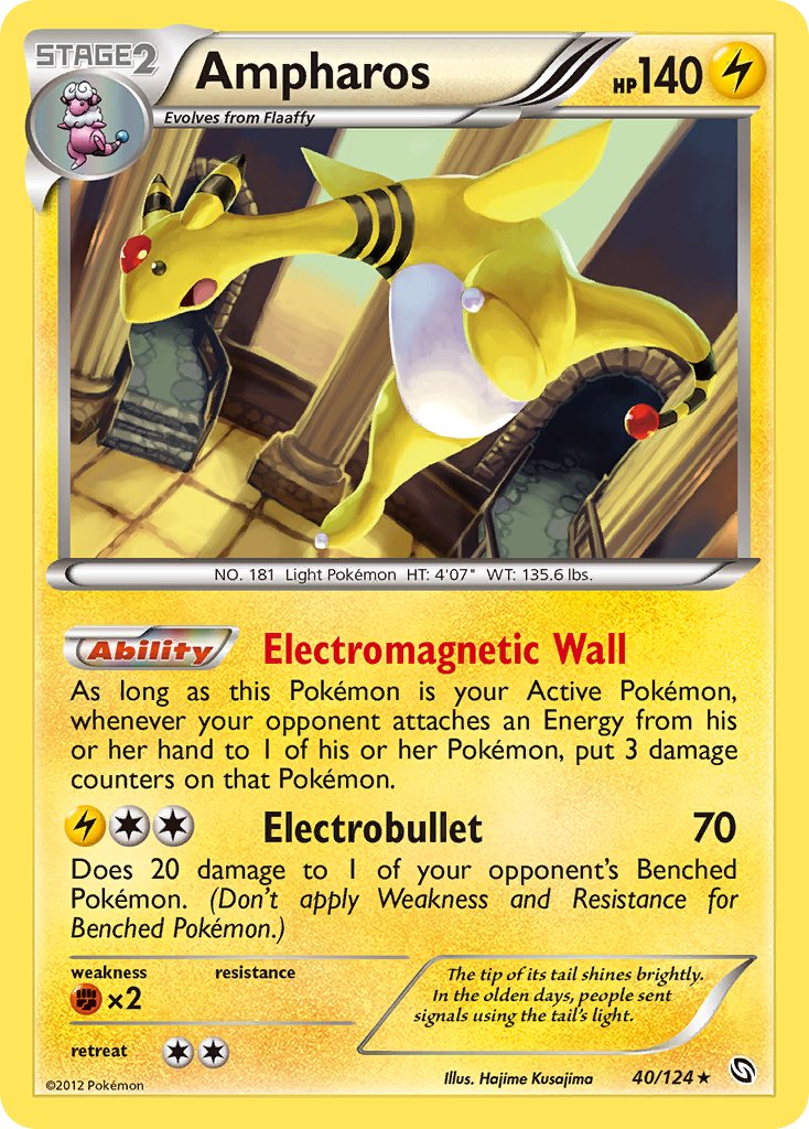 Ampharos (40/124) (Cosmos Holo) (Blister Exclusive) [Black & White: Dragons Exalted] | Exor Games Summserside