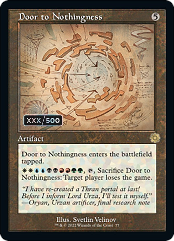 Door to Nothingness (Retro Schematic) (Serial Numbered) [The Brothers' War Retro Artifacts] | Exor Games Summserside