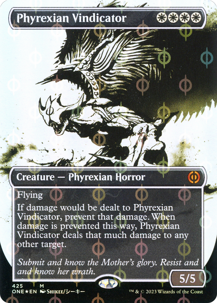 Phyrexian Vindicator (Borderless Ichor Step-and-Compleat Foil) [Phyrexia: All Will Be One] | Exor Games Summserside