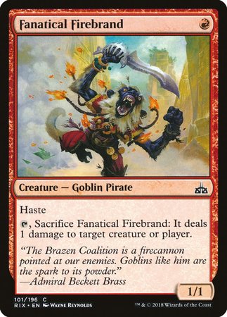 Fanatical Firebrand [Rivals of Ixalan] | Exor Games Summserside