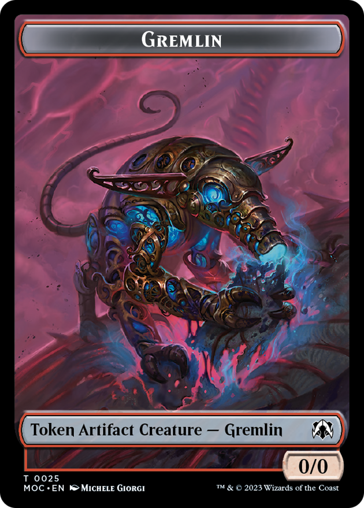 Treasure // Gremlin Double-Sided Token [March of the Machine Commander Tokens] | Exor Games Summserside