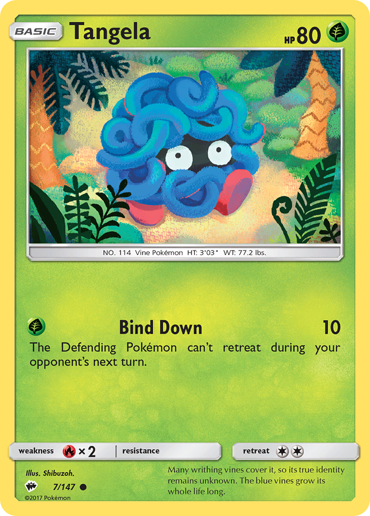 Tangela (7/147) [Sun & Moon: Burning Shadows] | Exor Games Summserside