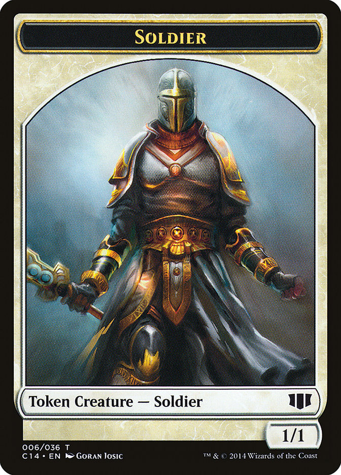 Soldier // Spirit Double-sided Token [Commander 2014 Tokens] | Exor Games Summserside