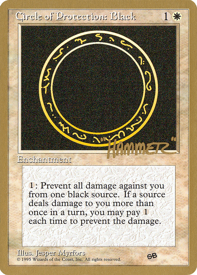 Circle of Protection: Black (Shawn "Hammer" Regnier) (SB) [Pro Tour Collector Set] | Exor Games Summserside