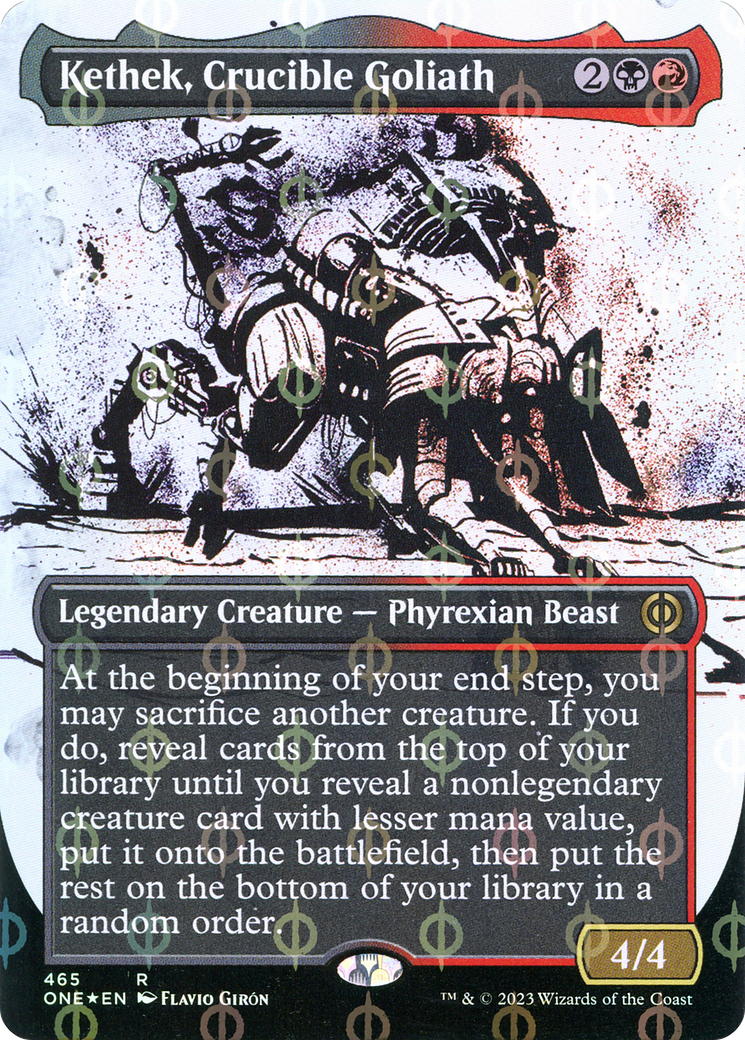 Kethek, Crucible Goliath (Borderless Ichor Step-and-Compleat Foil) [Phyrexia: All Will Be One] | Exor Games Summserside