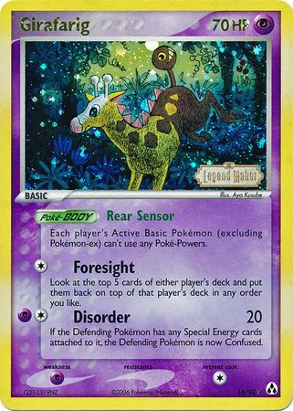 Girafarig (16/92) (Stamped) [EX: Legend Maker] | Exor Games Summserside