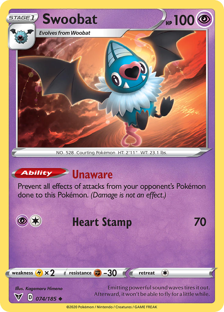 Swoobat (074/185) [Sword & Shield: Vivid Voltage] | Exor Games Summserside