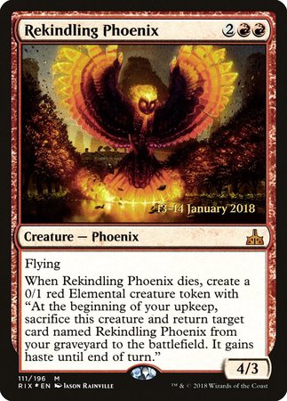 Rekindling Phoenix [Rivals of Ixalan Promos] | Exor Games Summserside