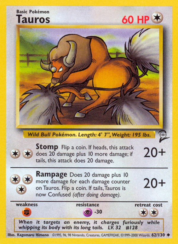 Tauros (62/130) [Base Set 2] | Exor Games Summserside